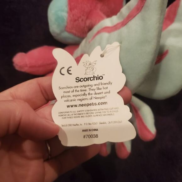 NWT Neopets Faerie Scorchio Plushie Limited Too Y2K Vintage Plush Fairy Dragon - Picture 10 of 11